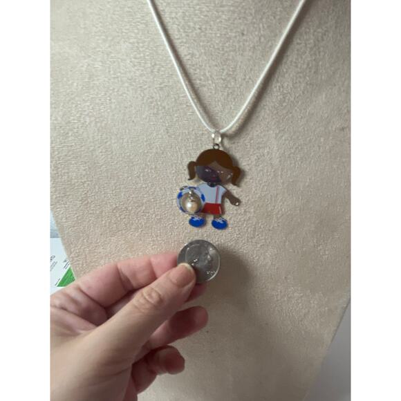 Vantel Pearls Soccer Pendant Necklace with Real Pearl - Picture 2 of 4